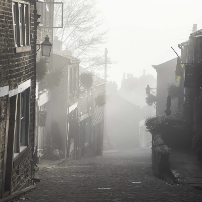 moody haworth main street west yorkshire england bronte country